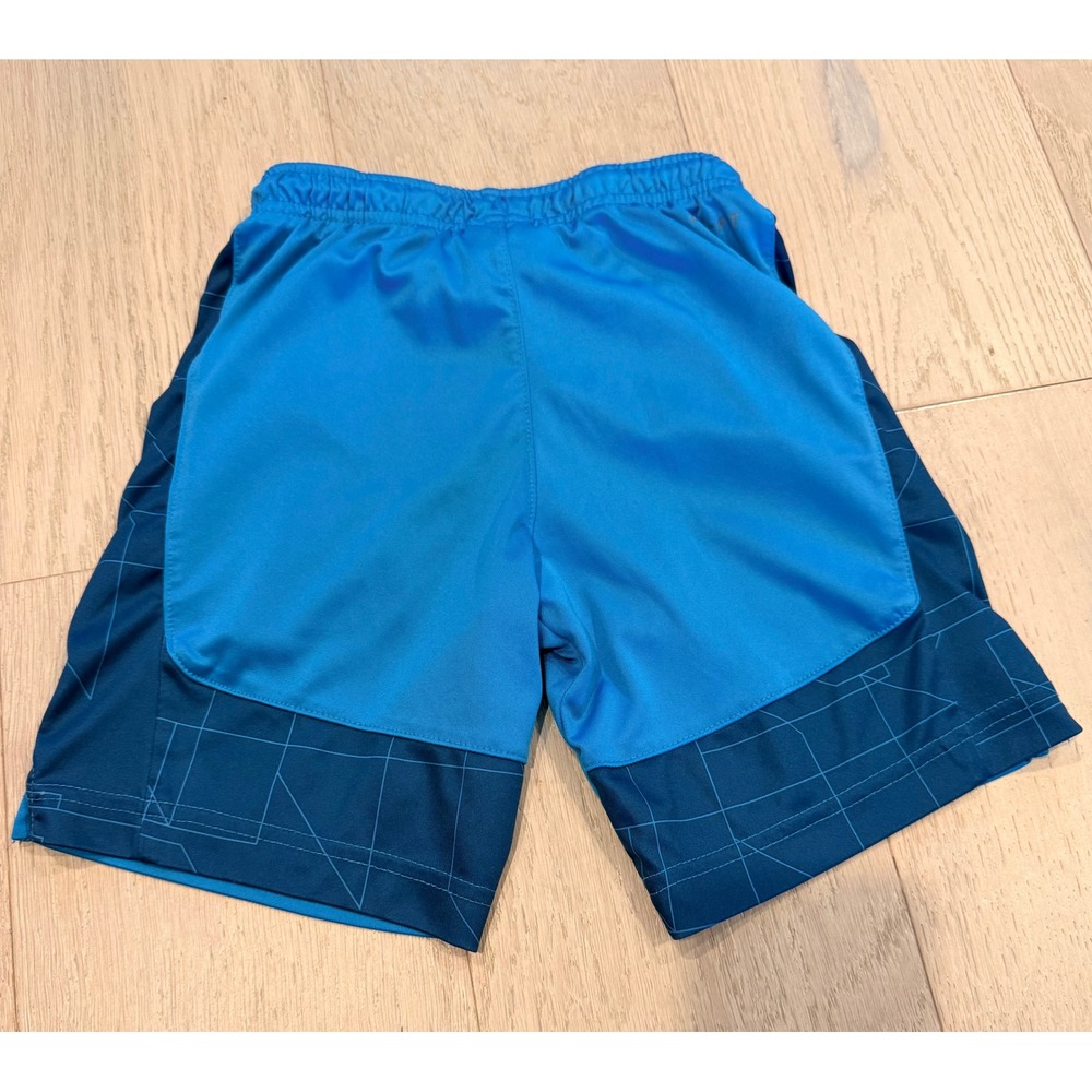 Nike Dri-FIT Boys Blue Athletic Shorts Size 5-6 Years Large Swoosh Graphic